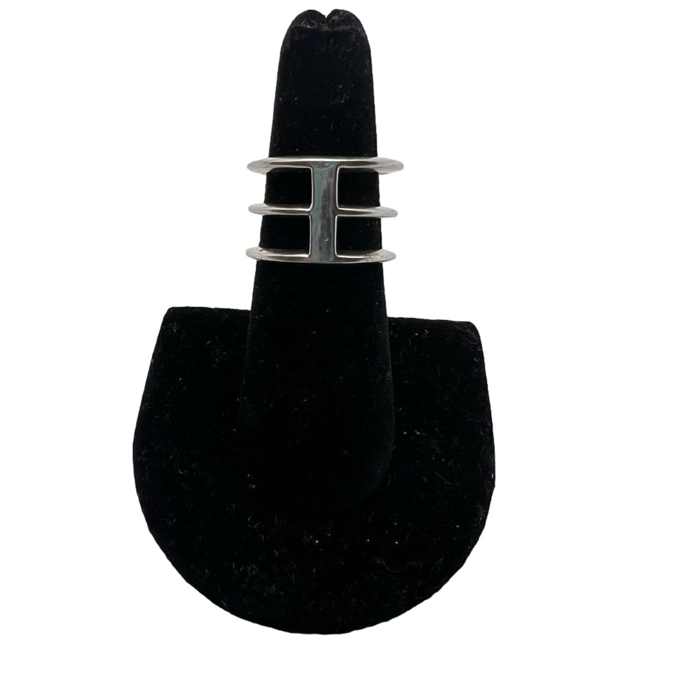 Luv AJ Silver Tone Stacked Open Ring